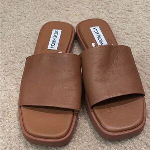 Steve Madden Brown Slide Sandals
